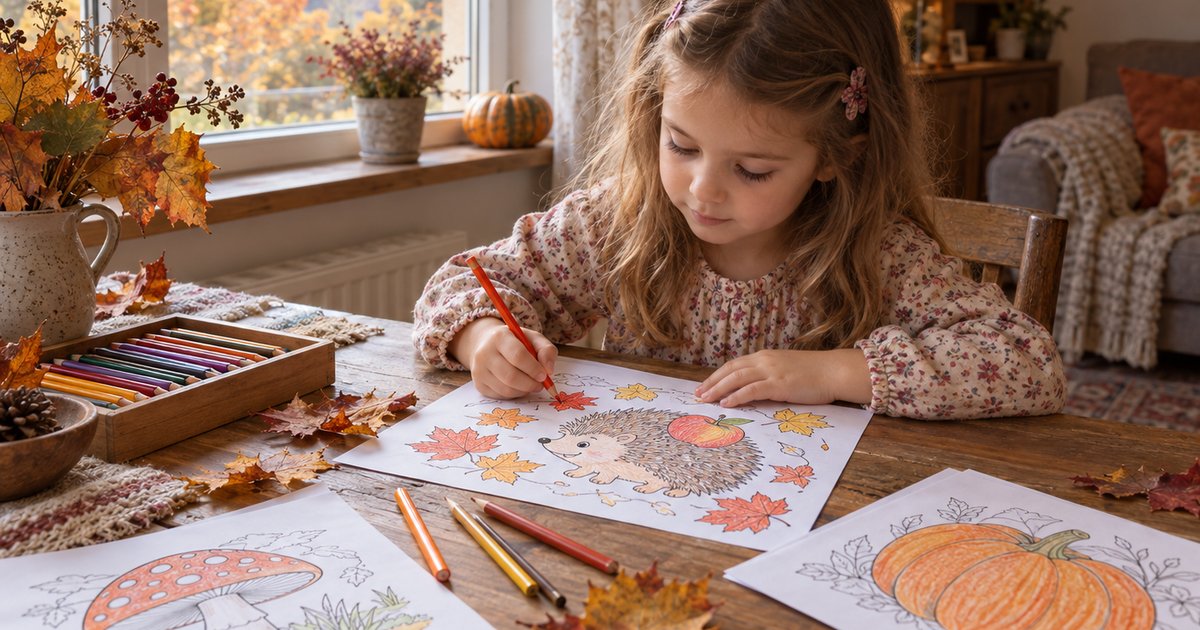 Раскраски «Осень» для детей 3-7 лет: 20 листов для печати